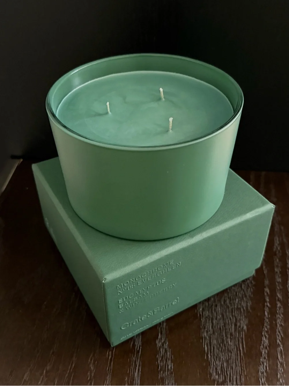 Crate&Barrel Monochrome No.03 Evergreen 3-wick Candle